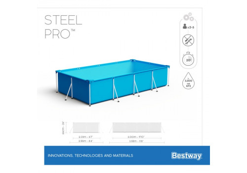 56404 Каркасный бассейн прямоугольный BestWay, 300х201х66см